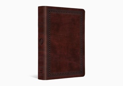 ESV Large Print Compact Bible, TruTone®, Mahogany, Border Design