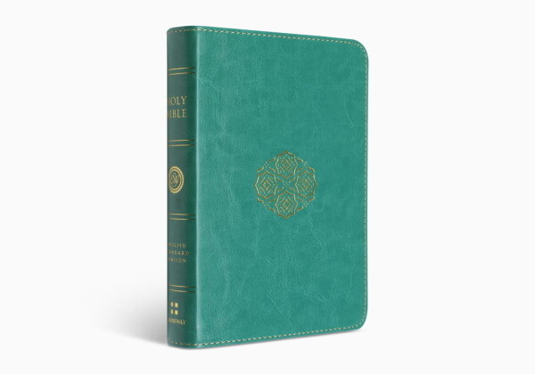 ESV Large Print Compact Bible, TruTone®, Teal, Bouquet Design