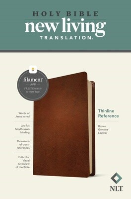 NLT Thinline Reference Bible, Filament Enabled Edition, Genuine Leather, Brown