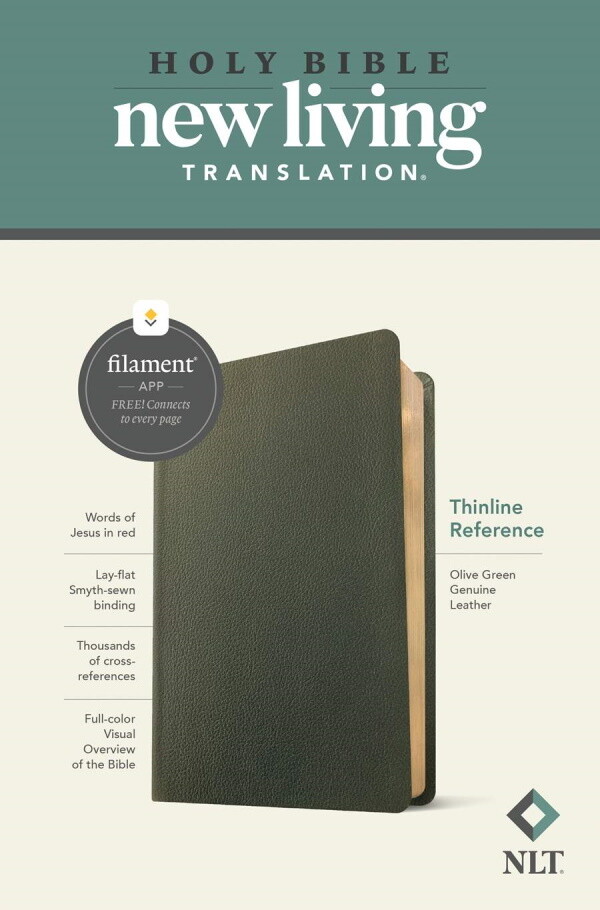 NLT Thinline Reference Bible, Filament Enabled Edition, Genuine Leather, Olive Green NLT Thinline Reference Bible, Filament Enabled Edition, Genuine Leather, Olive Green