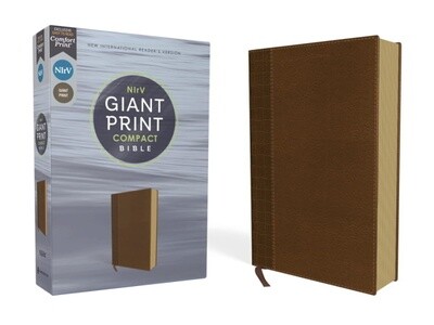 NIrV Giant Print Compact Bible, Leathersoft, Brown