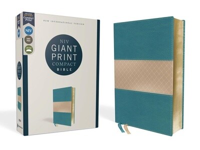 NIV Giant Print Compact Bible, Leathersoft, Teal/Cream