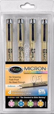 Pigma Micron Medium Point Bible Pen Kit (Set Of 4)