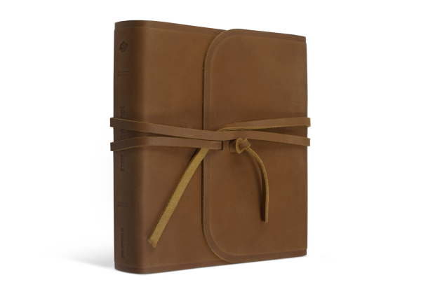 ESV Journaling Bible®, Natural Leather, Brown, Flap & Strap