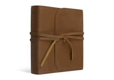 ESV Journaling Bible®, Natural Leather, Brown, Flap & Strap