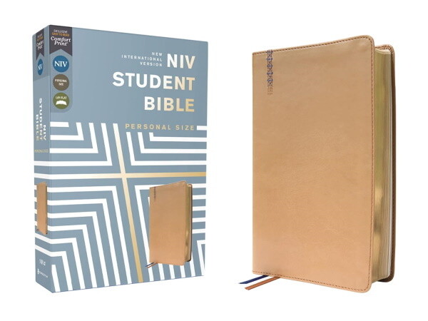 NIV Student Bible, Personal Size, Leathersoft, Tan