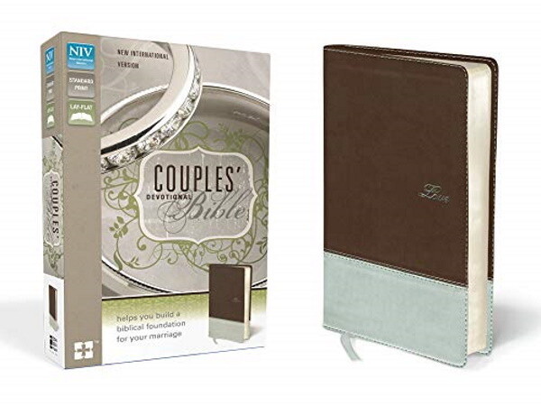 NIV Couples' Devotional Bible, Leathersoft, Chocolate/Silver