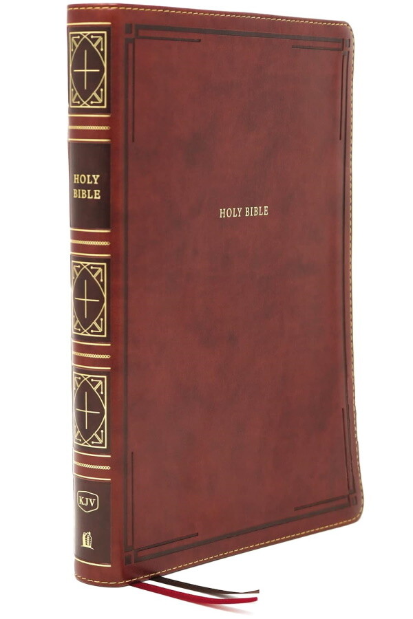 KJV Thinline Giant Print Bible, Leathersoft, Brown, Indexed