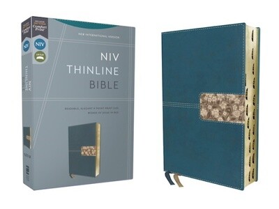 NIV Thinline Bible, Leathersoft, Teal, Indexed