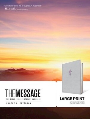 The Message Large Print Bible, Cloth Over Board, Lavender / Gray