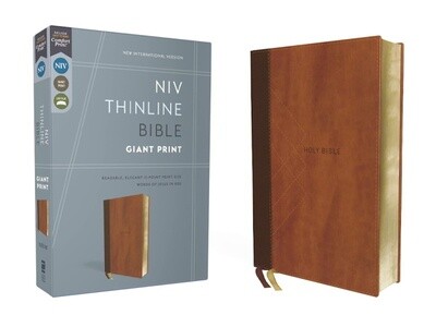 NIV Thinline Giant Print Bible, Leathersoft, Brown
