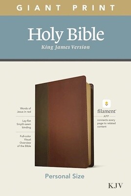 KJV Personal Size Giant Print Bible, Filament Enabled Edition, LeatherLike, Brown/Mahogany