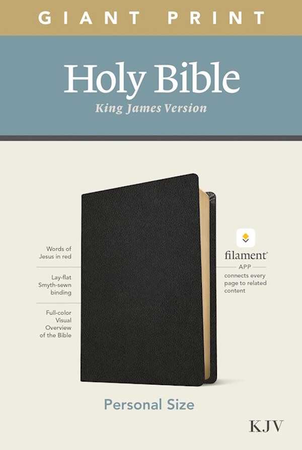 KJV Personal Size Giant Print Bible, Filament Enabled Edition, Genuine Leather, Black