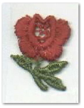 Embroidered Red Rose Visitor Sticker (100 ct)