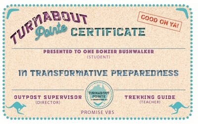 Turnabout Pointe VBS Student Certificates (pk of 25)