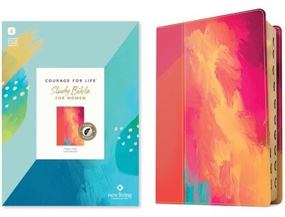 NLT Courage For Life Study Bible for Women, Filament Enabled Edition, LeatherLike, Fierce Pink, Indexed