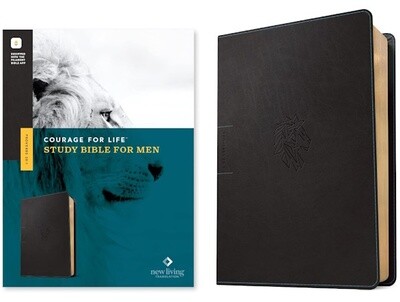 NLT Courage For Life Study Bible for Men, Filament Enabled Edition, LeatherLike, Onyx Lion