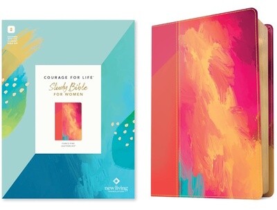 NLT Courage For Life Study Bible for Women, Filament Enabled Edition, LeatherLike, Fierce Pink