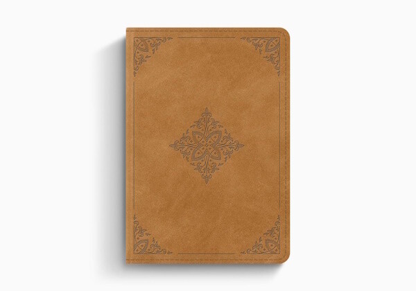ESV Large Print Bible, TruTone®, Nubuck Caramel, Fleur-de-lis Design ESV Large Print Bible, TruTone®, Nubuck Caramel, Fleur-de-lis Design