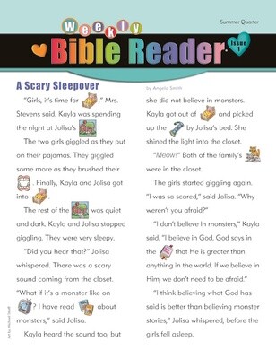Summer Immerse Early Elementary Weekly Bible Reader (take-home)