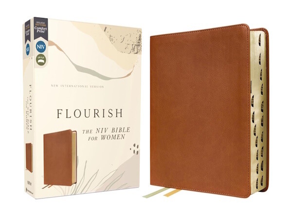 NIV Flourish Bible for Women, Leathersoft, Brown, Indexed