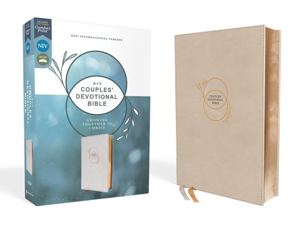 NIV, Couples' Devotional Bible, Leathersoft, Stone