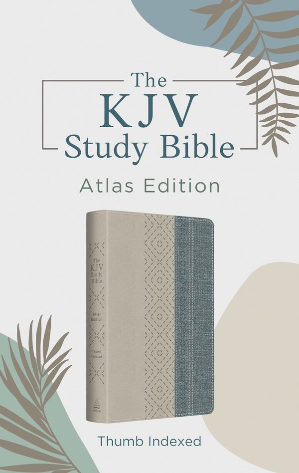 The KJV Study Bible: Atlas Edition, Flexible DiCarta, Taupe & Denim Crosshatch, Indexed