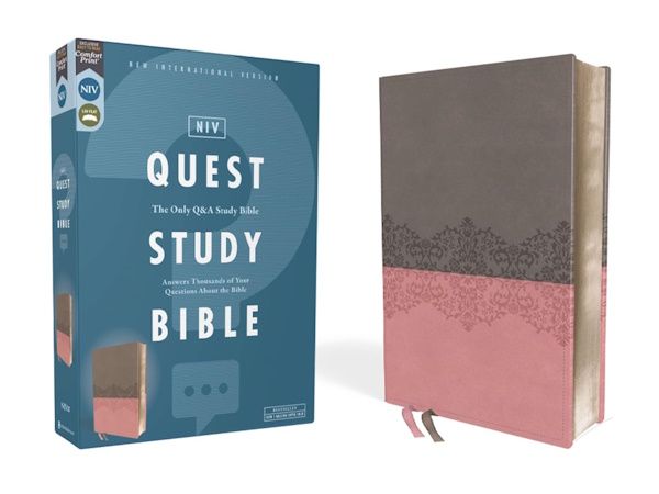 NIV Quest Study Bible, Leathersoft, Gray/Pink NIV Quest Study Bible, Leathersoft, Gray/Pink