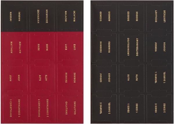 Bible Index Tabs - Black & Red with Gold Foil