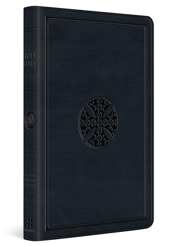 ESV Large Print Value Thinline Bible, TruTone, Navy, Mosaic Cross