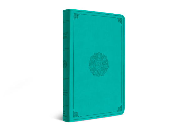 ESV Large Print Value Thinline Bible, TruTone, Turquoise, Emblem Design