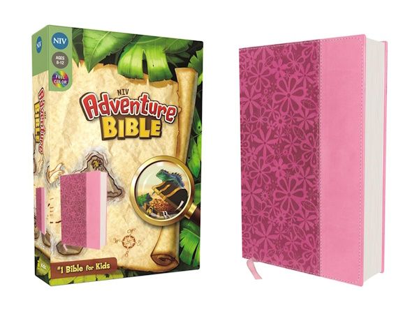 NIV Adventure Bible, Full Color, Leathersoft, Raspberry / Pink