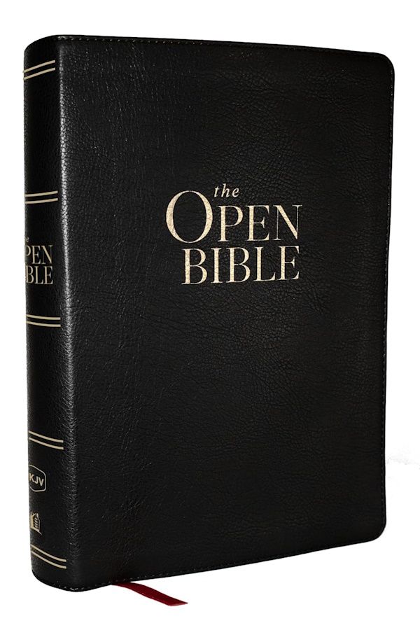 NKJV Open Bible: Read and Discover the Bible for Yourself, Leathersoft, Black