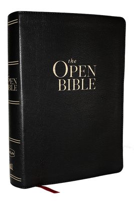 NKJV Open Bible: Read and Discover the Bible for Yourself, Leathersoft, Black, Indexed