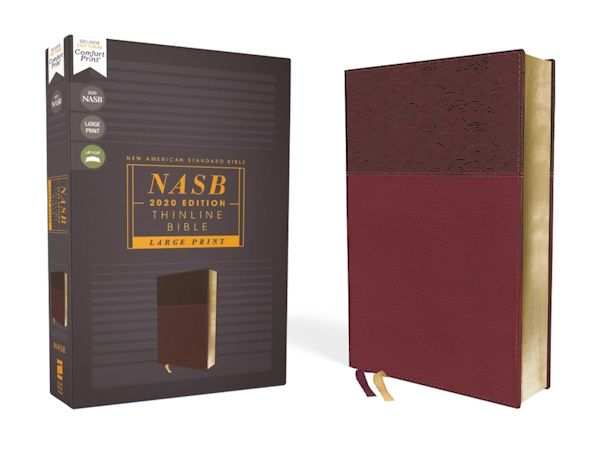 NASB '20 Thinline Large Print Bible, Leathersoft, Burgundy 