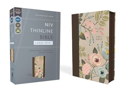 NIV Thinline Large Print Bible, Leathersoft, Floral with Zipper