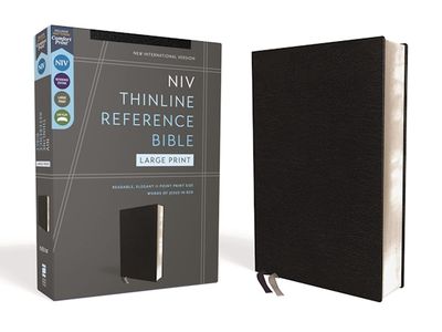 NIV Thinline Large Print Reference Bible, Bonded Leather, Black