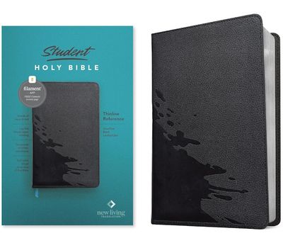 NLT Student Thinline Reference Bible, Filament Enabled Edition, LeatherLike, Overflow Black