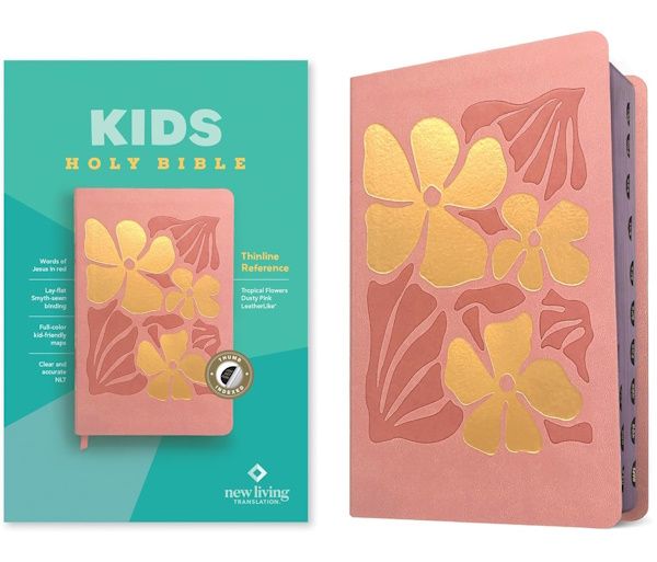 NLT Kids Thinline Reference Bible, LeatherLike, Tropical Pink, Indexed
