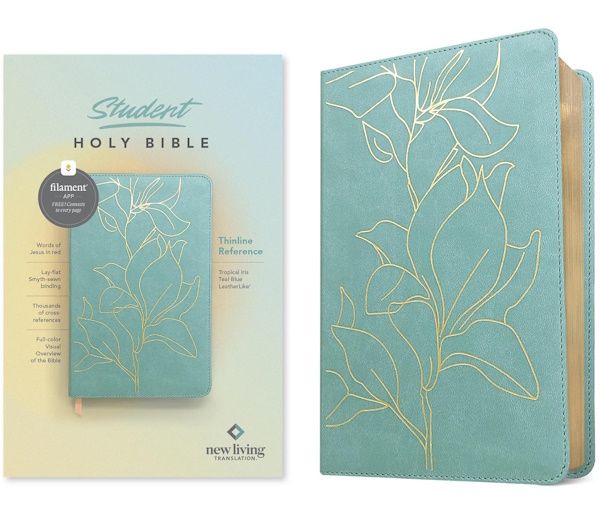 NLT Student Thinline Reference Bible, Filament Enabled Edition, LeatherLike, Tropical Teal