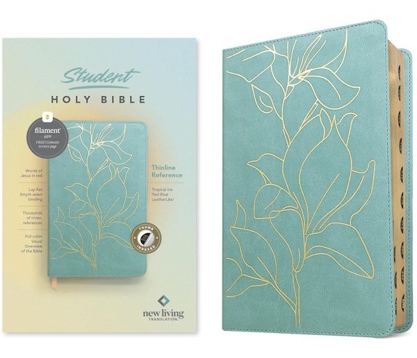 NLT Student Thinline Reference Bible, Filament Enabled Edition, LeatherLike, Tropical Teal, Indexed