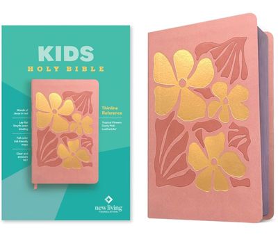 NLT Kids Thinline Reference Bible, LeatherLike, Tropical Pink