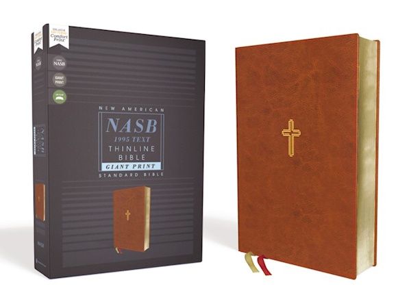 NASB '95 Thinline Giant Print Bible, Leathersoft, Brown