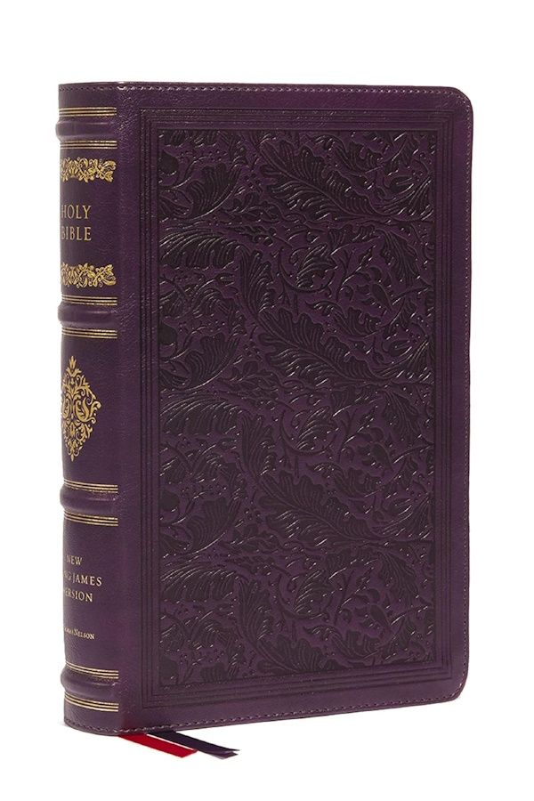 NKJV Large Print Reference Bible, Leathersoft, Purple