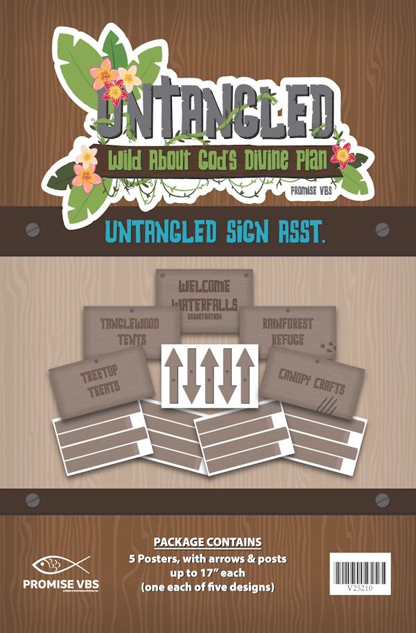 Untangled VBS Sign Assortment (pk of 5) Untangled VBS Sign Assortment (pk of 5)