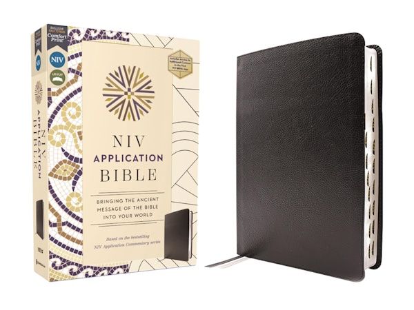 NIV Application Bible, European Bonded Leather, Black, Indexed
