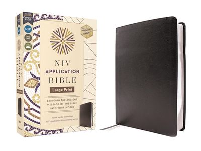 NIV Application Bible, Large Print, European Bonded Leather, Black