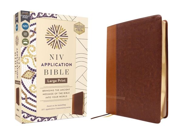 NIV Application Bible, Large Print, Leathersoft, Brown