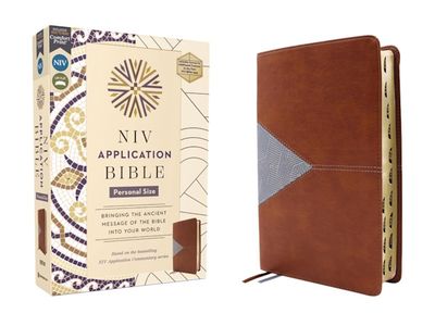 NIV Application Bible, Personal Size, Leathersoft, Brown/Blue, Indexed NIV Application Bible, Personal Size, Leathersoft, Brown/Blue, Indexed