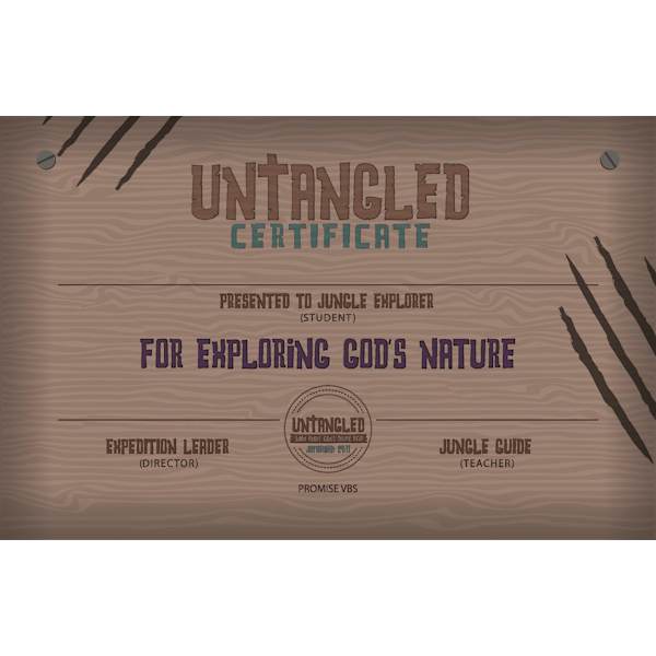 Untangled VBS Student Certificates (pk of 25) Untangled VBS Student Certificates (pk of 25)